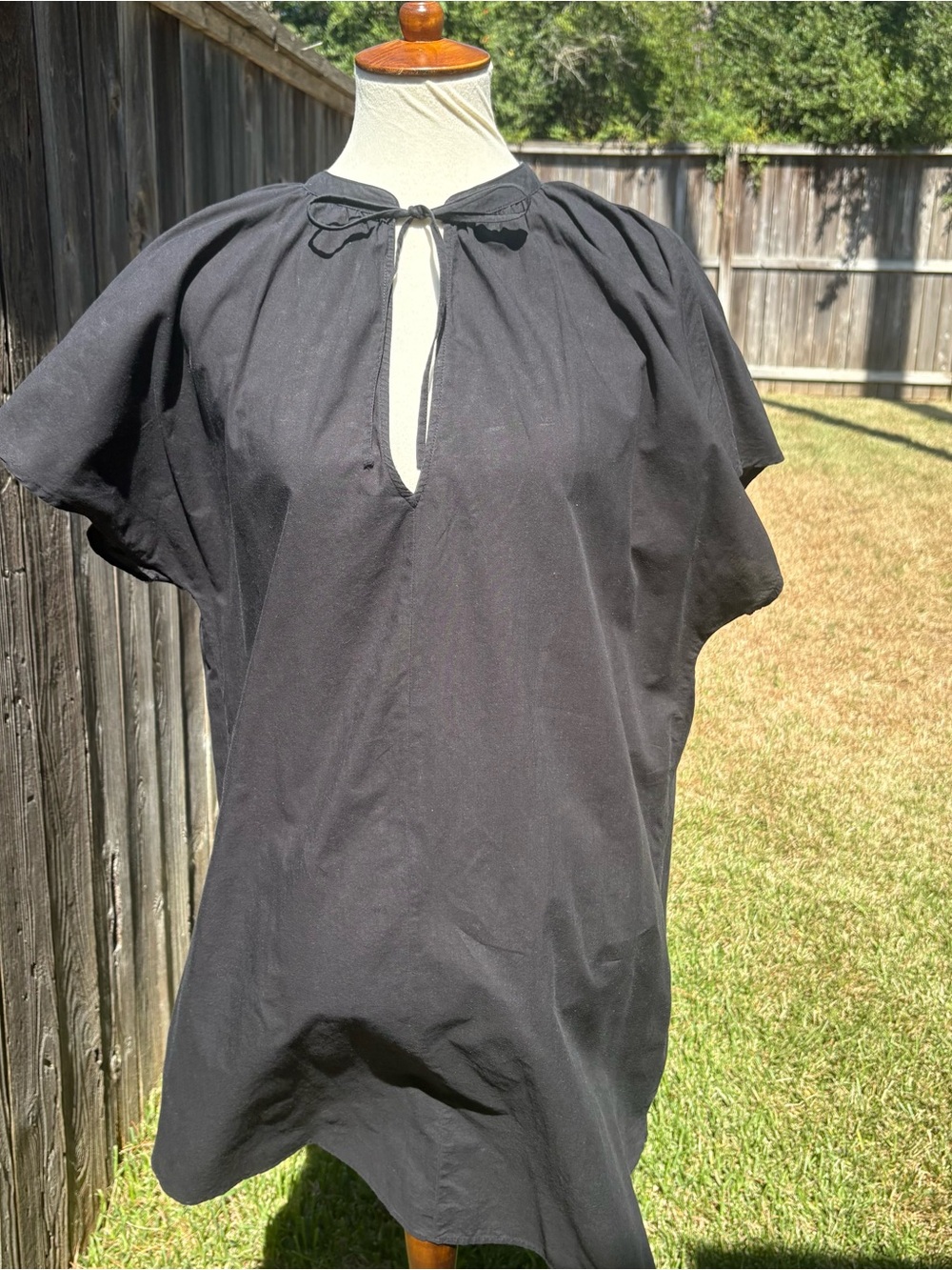 H&M Black Tie-Neck Short Sleeve Tunic